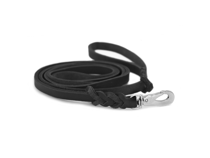 Dogman Leather Leash Lina Black M 12mm x 180cm