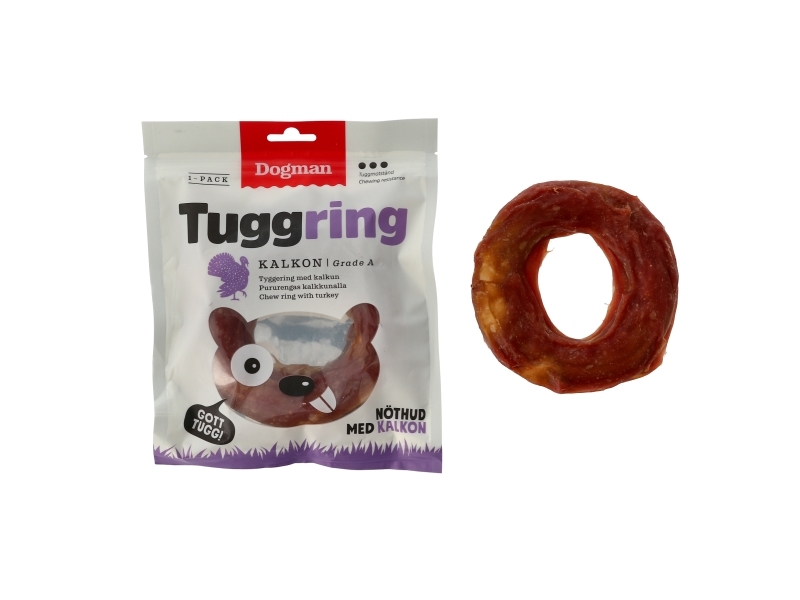 Dogman Tyggerring Presset med Kalkun 12,5cm 12,5cm