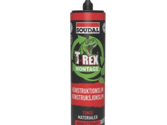 Soudal Montagekleber Für Schwere Materialien Wie Ziegel, Stein, Holz Usw. Basierend Auf 80% Recycelten Materialien Sowohl Im Inhalt Als Auch In Der V