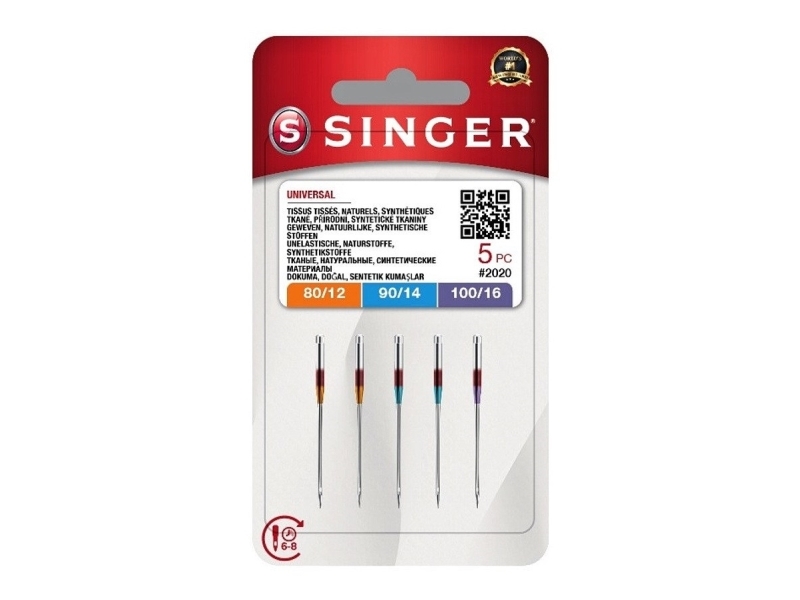Singer Nål N2020 -12/80-14/90-16/100 Blister 5 Stk.
