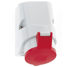 Wandsteckdose Cee 5P 32A 380V H6 Ip44 Rot