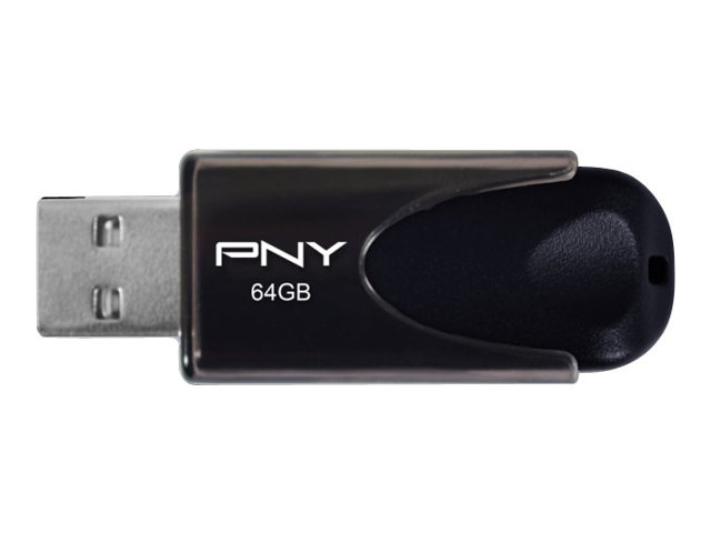 Pny Attaché 4 2.0 64Gb, 64 Gb, Usb Typ-A, 2.0, 25 Mb/S, Kappe, Schwarz