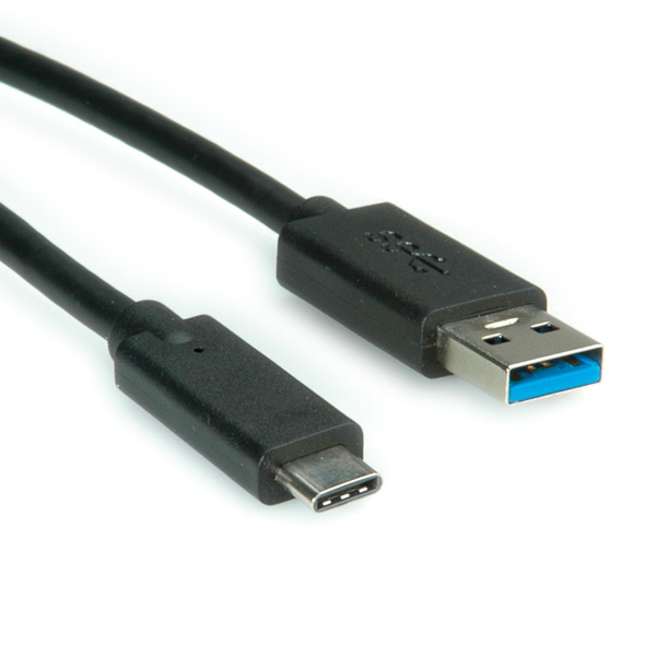 Roline Usb 3.1 Cable, A-C, M/M 0.5 M, 0,5 M, Usb A, Usb C, Usb 3.2 Gen 1 (3.1 Gen 1), 5 Gbit/Sek., Sort