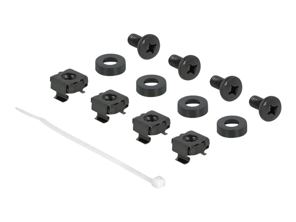 Delock 10? Kabelmanagement Bürstenleiste Mit Kabelbefestigung 1 He Schwarz, Kabelmanagementtafel, Metall, Schwarz, 1 Stück(E)
