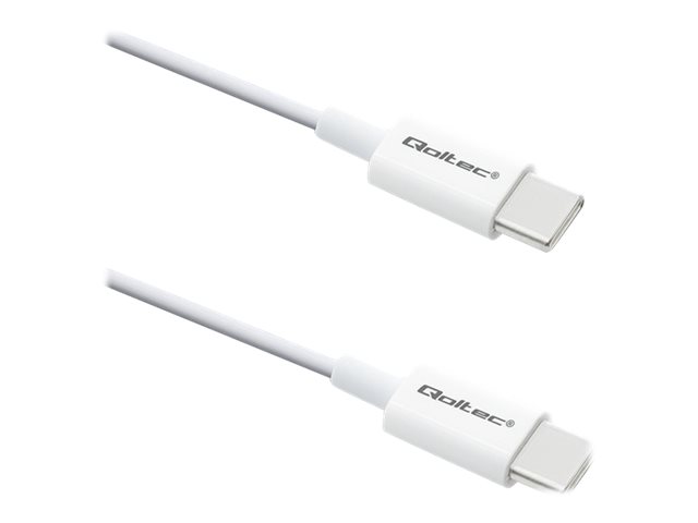 Qoltec - Usb-Kabel - Usb-C (Han) Til Usb-C (Han) - Usb 2.0 - 20 V - 3 A - 1 M - Hvid