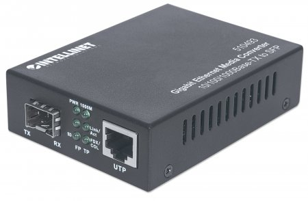 Intellinet Gigabit Ethernet Auf Sfp-Medienkonverter, 10/100/1000Base-Tx Auf Sfp-Slot, Leer, 1000 Mbit/S, 10Base-T, 100Base-Tx, 1000Base-Tx, Ieee 802.
