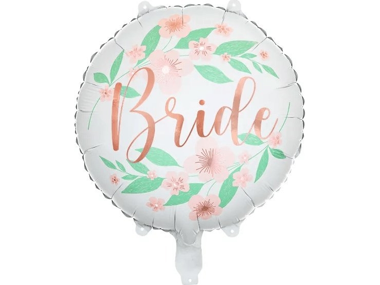 Partydeco Folienballon Rund Braut Mit Blumen, Hochzeit