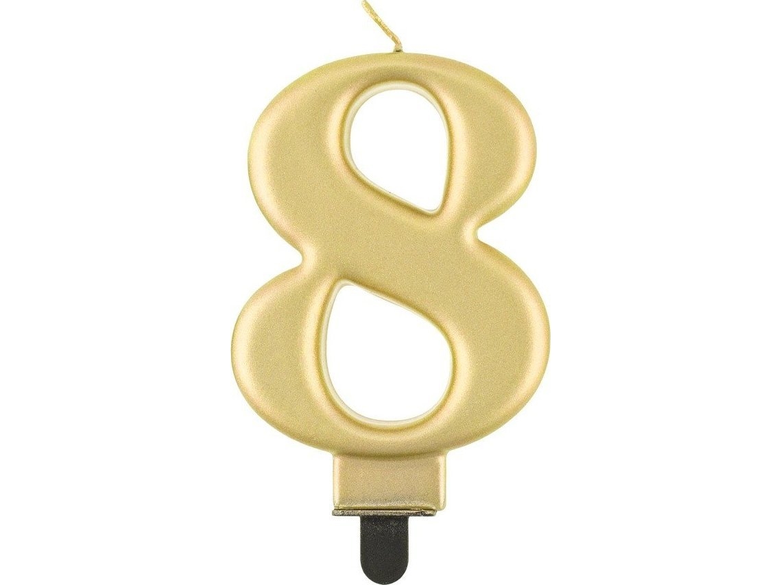 GoDan ljus nummer 8 Beauty&amp Charm metalliskt guld 8cm | Baby & barn - Inredning - Stearinljus | GameStuff