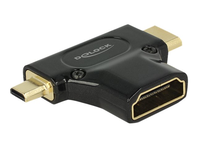Delock Adapter High Speed Hdmi With Ethernet - Hdmi-A Female > Hdmi Mini-C Male + Micro-D Male - Hdmi Adapter - 19 Pin Mini Hdmi Type C, 19 Pin Micro