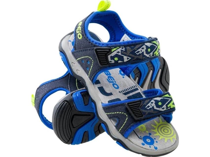 Bejo Sandals And Slippers Elsi Kids Navy/Lake Blue/Lime 26