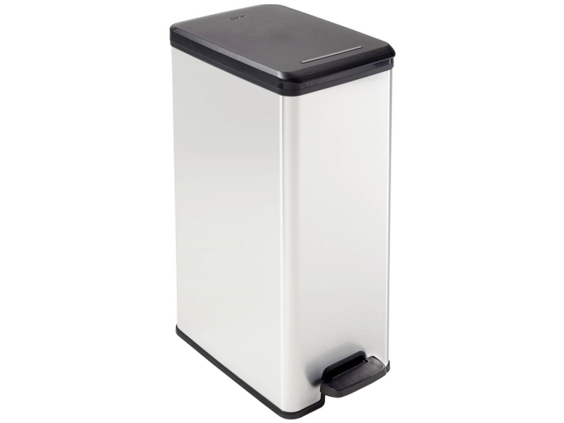 Curver Deco Bin 240640 Skraldespand 40 L (B X H X T) 250 X 610 X 420 Mm Sølv, Sort 1 Stk