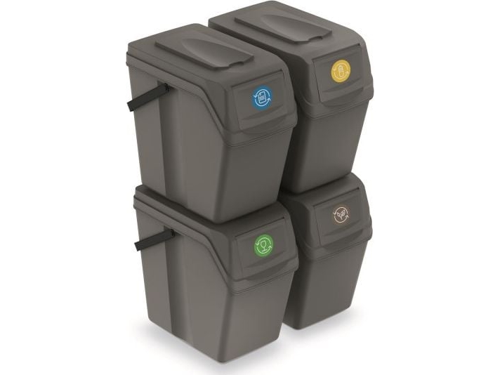 Prosperplast Abfalltrennmittel Grau 4X25l Sortibox