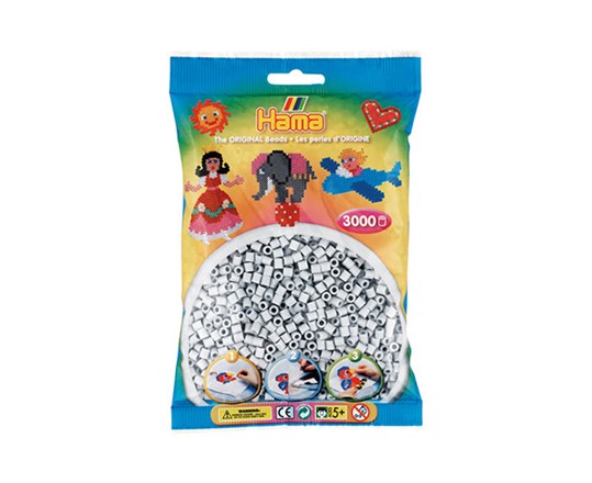 Hama midi pärlor 3000st ljusgrå | Leksaker - Kreativitet - Pärlor | GameStuff