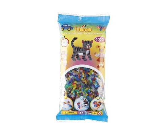 Hama Midi Perlen 6000Pcs Trans. Mix