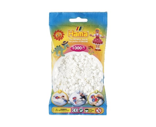 Hama Midiperlen 1000 Stück Weiß - Nr. 207-01