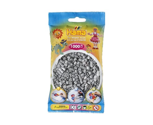 Hama Midiperlen 1000 Stück Grau - Nr. 207-17