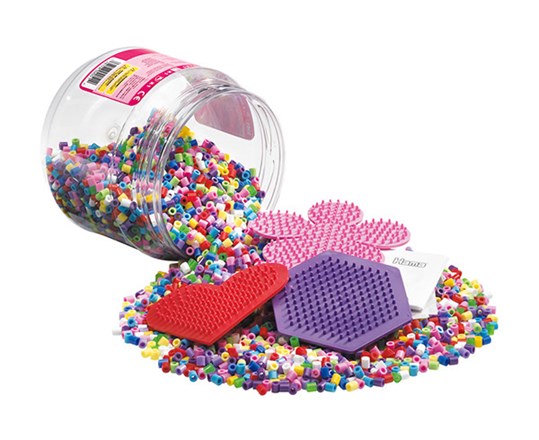 Hama Perler Midi + Stiftplader, I Plastæske Diameter Perle Midi: 5,0 Mm, Perler Farvede - 1 Stk (2051)