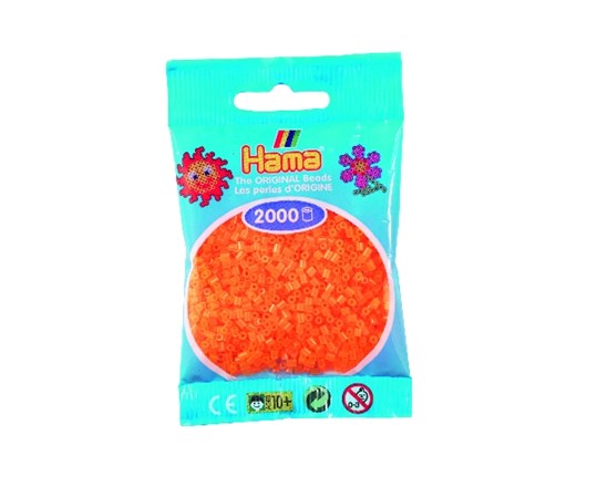 Hama Mini Perler 2000Stk Neon Orange