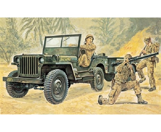 Italeri Jeep, Military Car Model, Montagesatz, 1:35, Jeep, Beide Geschlechter, Kunststoff