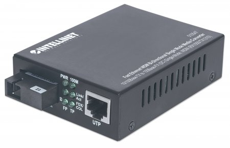 Intellinet Fast Ethernet Wdm Bidirektionaler Singlemode Medienkonverter, 10/100Base-Tx Auf 100Base-Fx (Sc) Single Mode, 20 Km, Wdm (Rx1550/Tx1310), 1