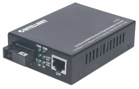 Intellinet Fast Ethernet Wdm Bidirektionaler Singlemode Medienkonverter, 10/100Base-Tx Auf 100Base-Fx (Sc) Singlemode, 20 Km, Wdm (Rx1310/Tx1550), 10