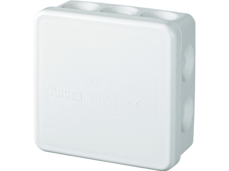 ABB AP9 Forgreningsdåse, IP65, Hvid - RAL9003, 500 V, 86x86x39 mm