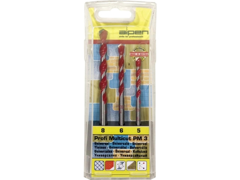 Hartmetall Multibor Satz 3 Teile Alpen Multicut 100703100 Zylinderschaft 1 Satz