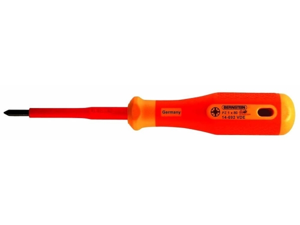 Bernstein Tools For Electronics 14-692 Vde Kreuzschlitzschraubendreher Pz 1 Klingenlänge 80 Mm Din En 60900