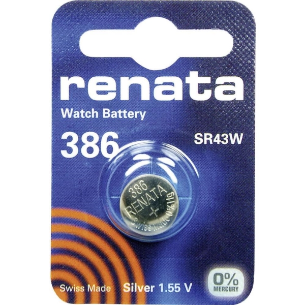 Renata Sr43 Knapcellebatteri 386 Sølvoxid 130 Mah 1,55 V 1 Stk