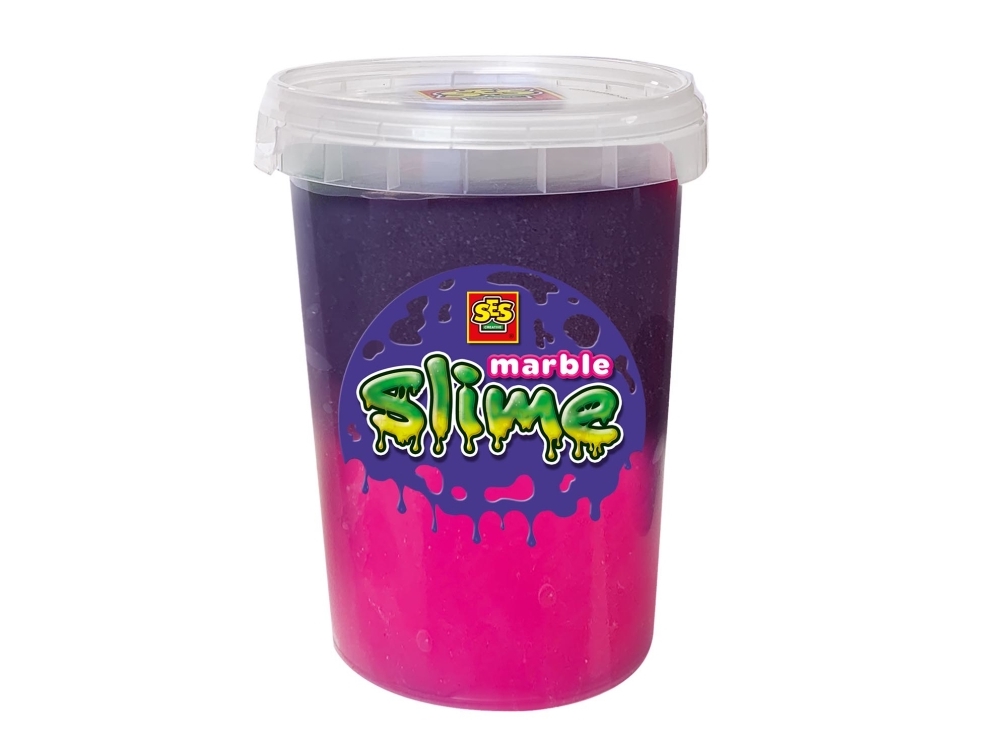 SES Creative Slime - Marble - Roze en paarse slijm - Goed uitwasbaar – Kant en klare slijm om mee te spelen en ontdekken - Glutenvrij, Slime, 3 År, PVC, Lyserød, Lilla