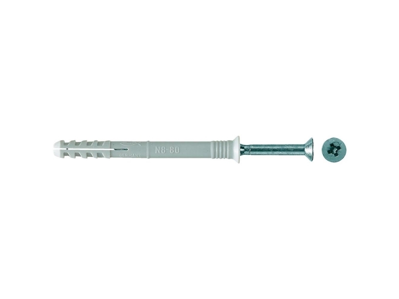 Fischer 048792 N 8 X 80/40 S Sømrawplug 80 Mm 8 Mm 100 Stk