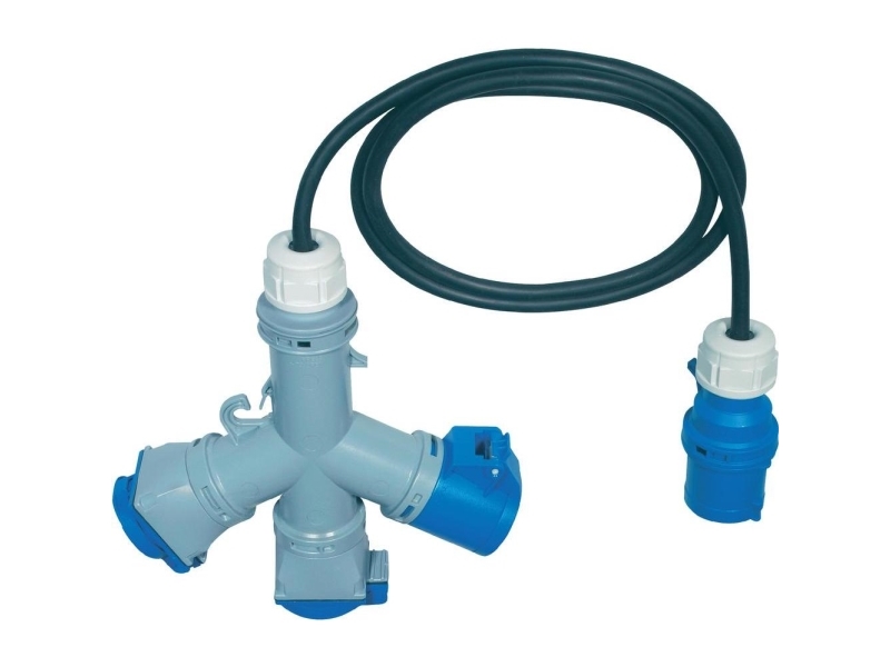 Cee 3-Way Power Distributor 16 A Socket 230 V~ 2, Cee 16 A, 230 V~ 1 | EL Artiklar - Cee & multipolär - Cee material | GameStuff