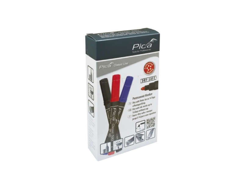 PICA Classic Permanent marker DRY-SAFE 1-4mm rund spids sort - 1784286