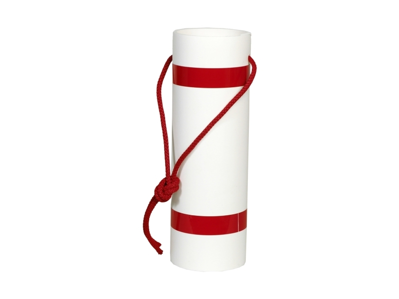 Långvarumarkerare ø100mmx30cm - Vit plastcylinder, med röd reflekterande tejp och med monterad sladd | N - A | GameStuff