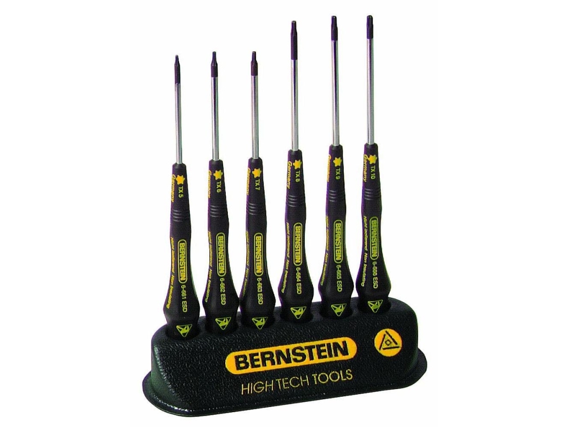 Bernstein Tools For Electronics Bernstein Werkzeugfabrik Skruetrækker-Sæt Esd 6 Dele Indvendig-Torx