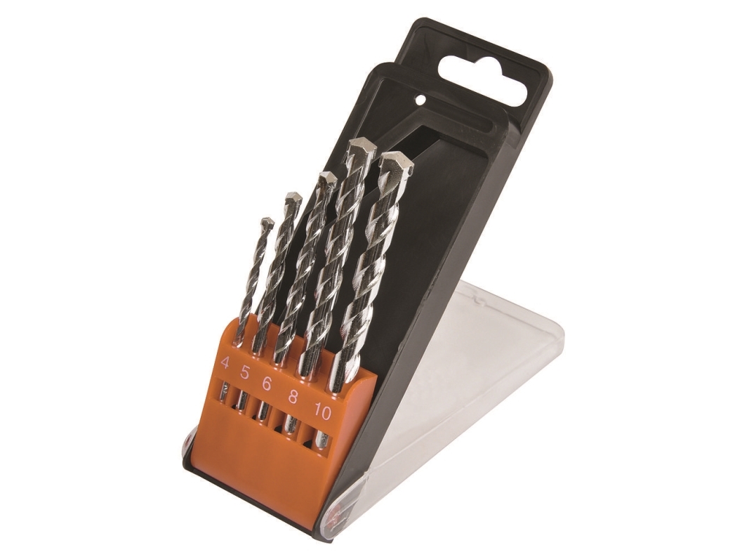 Avit Av08010 Hårdmetal Sten-Spiralbor-Sæt 5 Dele 4 Mm, 5 Mm, 6 Mm, 8 Mm, 10 Mm Cylinderskaft 1 Set