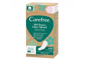 Carefree Cotton 100% Organic Sanitary Pads - Normal 1Op.-30Pcs