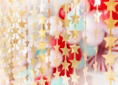 Partydeco Vorhang Sterne Gold 100 X 245 Cm