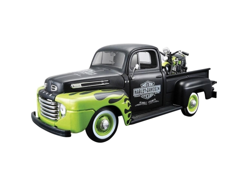 Maisto Ford Pick Up F1 ́48 Und Modellmotorrad Fl Panhead Harley Davidson 1:24 Modelbil