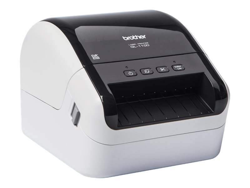 Brother QL-1100C - Etiketprinter - direkte termisk - Rulle cm) - 300 x 300 dpi - op til 68 etiketter/min. - USB USB vært - skærer - hvid, blank sort