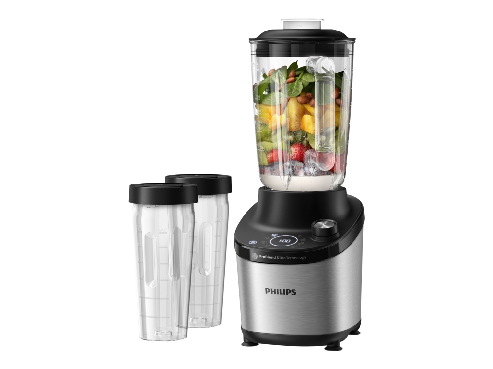 Philips 7000 Series Hr3760 - Blender - 1.8 Liter - 1.5 Kw - Sort/Metallisk