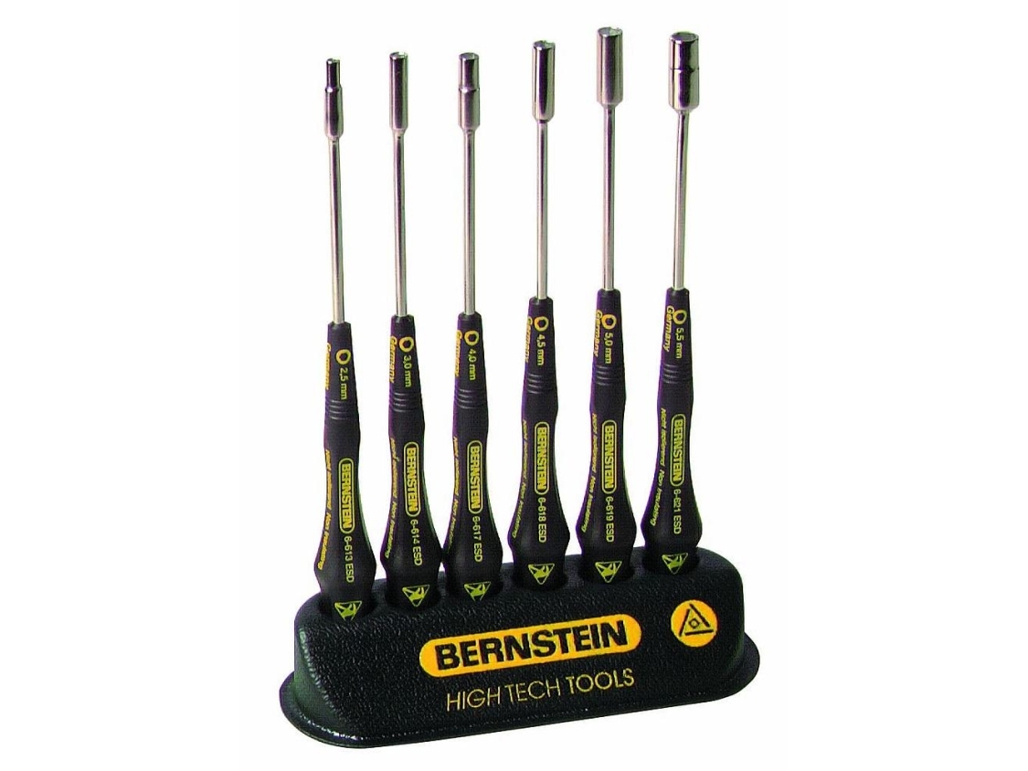 BERNSTEIN Tools for Electronics Bernstein Werkzeugfabrik Skruetrækker-sæt ESD 6 dele Udvendig sekskant