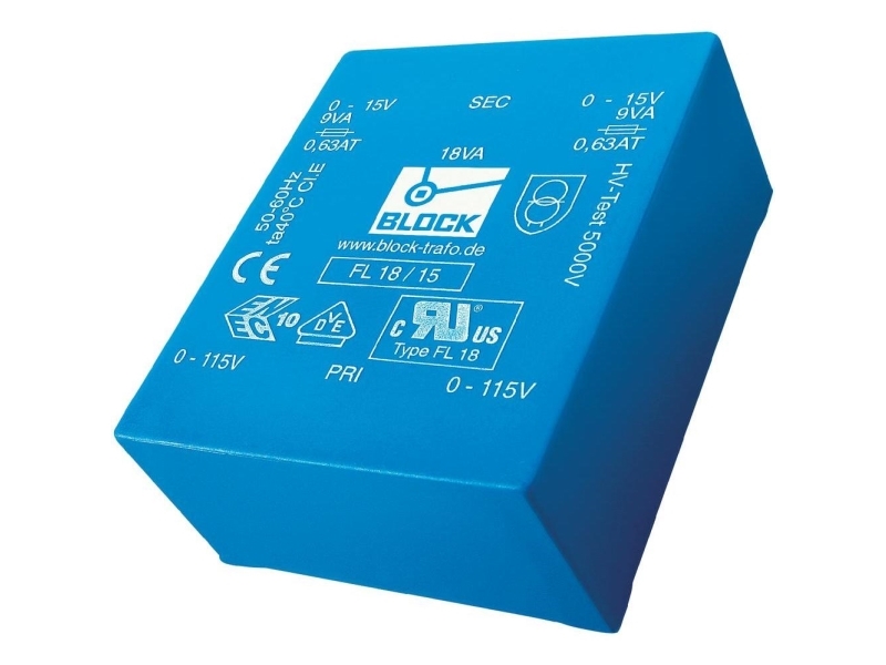 Block FL 30/12 Printtransformator 2 x 115 V 2 x 12 V/AC 30 VA 1.25 A