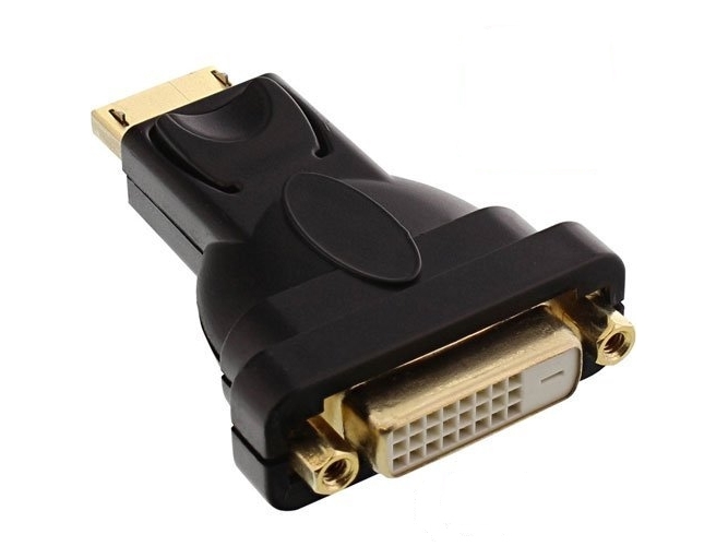 Inline Displayport Adapter, Displayport Stecker Auf Dvi-D 24+1 Buchse, Schwarz, Displayport Male, Dvi-D, Stecker, Buchse, Schwarz, 20 G