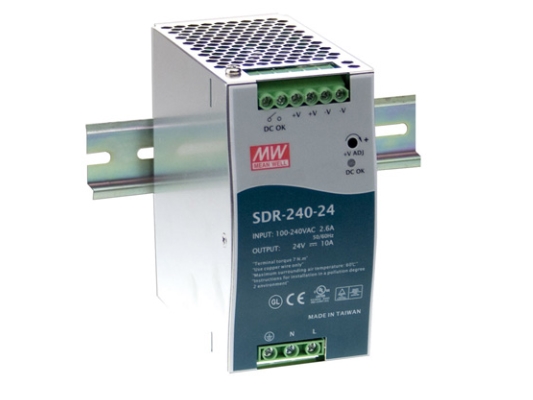 Mean Well SDR-240 series SDR-240-24 - Nätaggregat (kan monteras på DIN-skena) - AC 115/230 V - 240 Watt - aktive PFC | EL Artiklar - Andra EL - Övriga | GameStuff