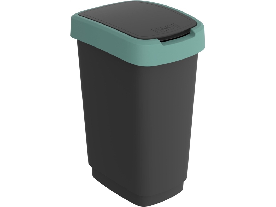 Rotho Affaldsspand Rotho Twist 25L Svingspand Sort/Mørkegrøn