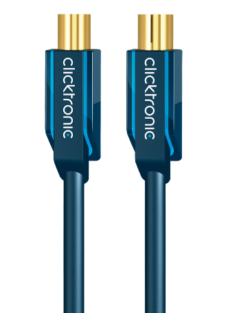 Clicktronic 10M Antenna Cable, 10 M, Coax M, Coax Fm, Blau