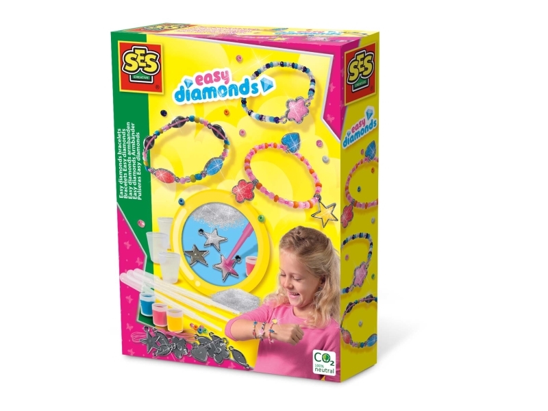 SES Creative Easy diamonds bracelets, Lasten rannekorujen askartelusetti, 6 vuosi/vuosia, Monivärinen