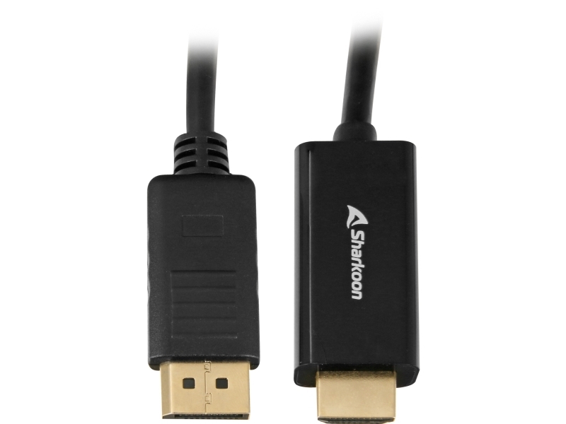 Sharkoon Displayport 1.2 To Hdmi 4K Black 1M Active 4Kx2k 60Hz Cable Adapter