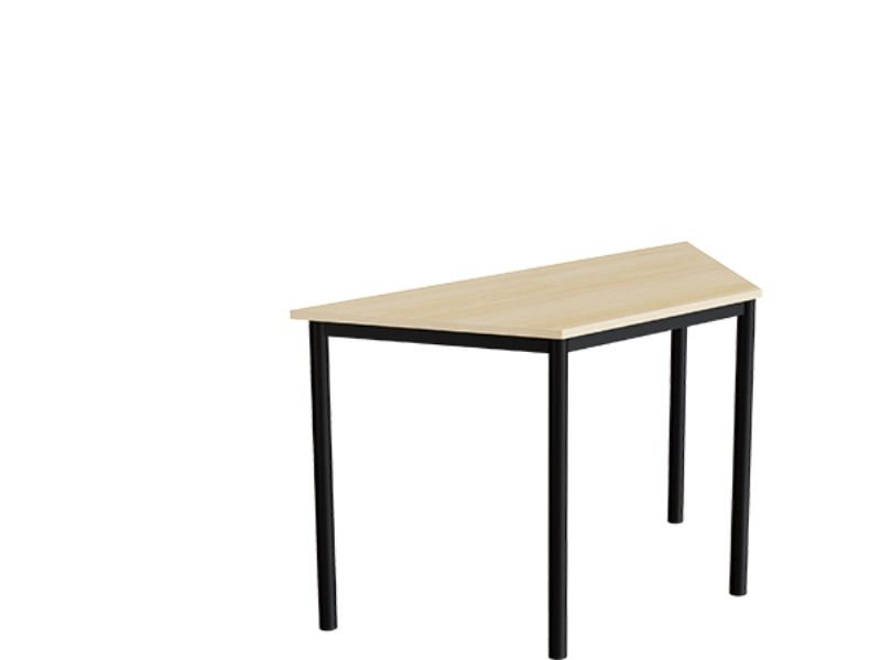 Pöytä Combi 195, puolisuunnikkaan muotoinen, 1200/600x520 mm Korkeus 720, ääntä vaimentava koivulaminaatti, musta runko